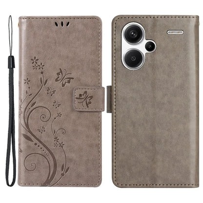 For Xiaomi Redmi Note 13 Pro+ 5G Leather Case Wallet Butterfly Imprinted Phone Cover
