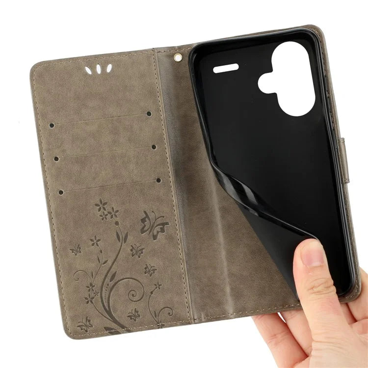 For Xiaomi Redmi Note 13 Pro+ 5G Leather Case Wallet Butterfly Imprinted Phone Cover
