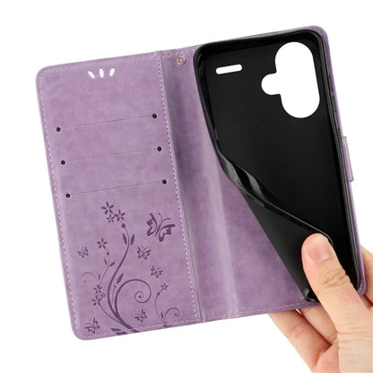 For Xiaomi Redmi Note 13 Pro+ 5G Leather Case Wallet Butterfly Imprinted Phone Cover