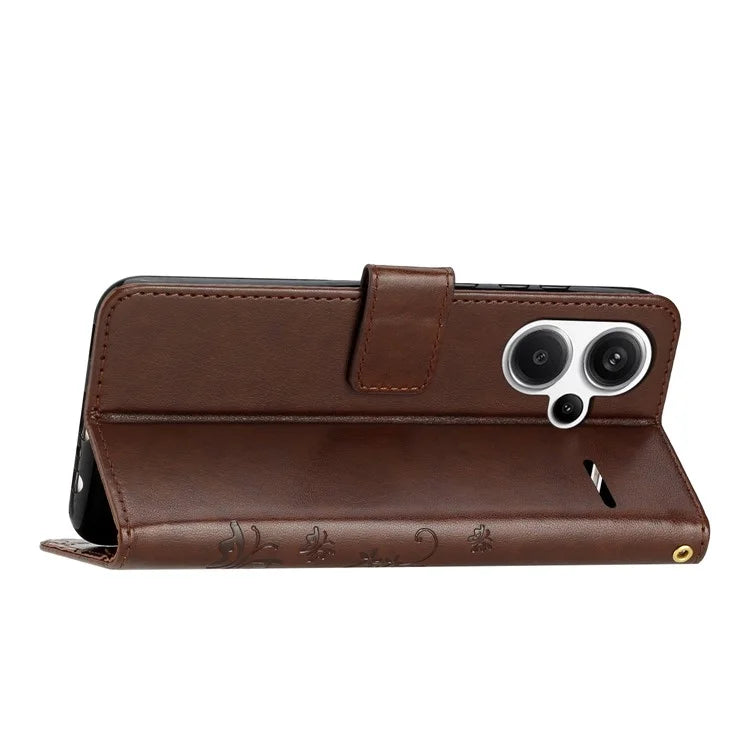 For Xiaomi Redmi Note 13 Pro+ 5G Leather Case Wallet Butterfly Imprinted Phone Cover