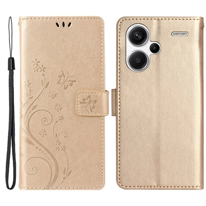 For Xiaomi Redmi Note 13 Pro+ 5G Leather Case Wallet Butterfly Imprinted Phone Cover