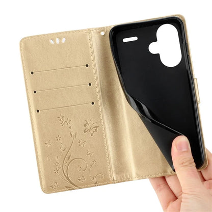 For Xiaomi Redmi Note 13 Pro+ 5G Leather Case Wallet Butterfly Imprinted Phone Cover