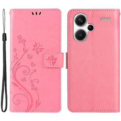 For Xiaomi Redmi Note 13 Pro+ 5G Leather Case Wallet Butterfly Imprinted Phone Cover