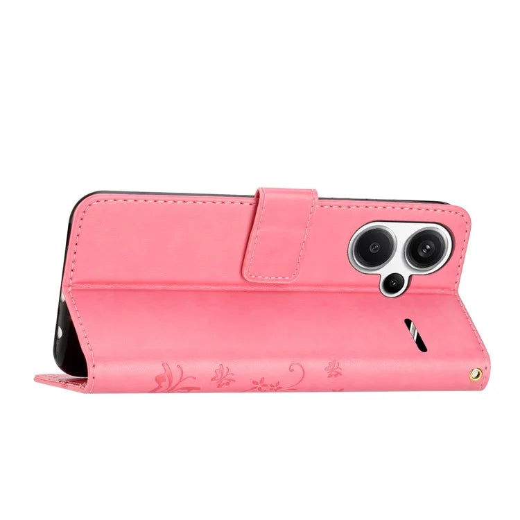 For Xiaomi Redmi Note 13 Pro+ 5G Leather Case Wallet Butterfly Imprinted Phone Cover