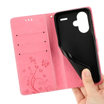 For Xiaomi Redmi Note 13 Pro+ 5G Leather Case Wallet Butterfly Imprinted Phone Cover