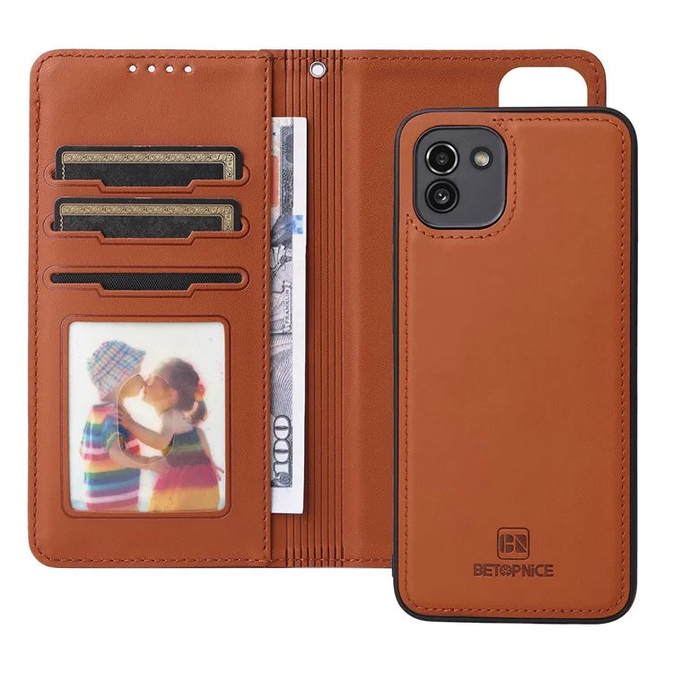 BETOPNICE 005 For Samsung Galaxy A03 (164.2 x 75.9 x 9.1mm) Leather Phone Case Detachable Wallet