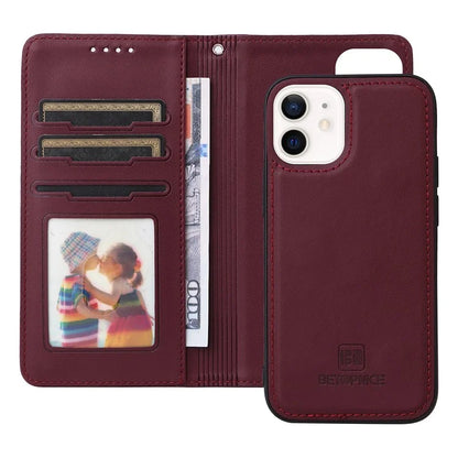 BETOPNICE 005 For iPhone 12 mini 5.4 inch Cell Phone Case Detachable Leather Wallet Cover