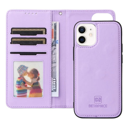 BETOPNICE 005 For iPhone 12 mini 5.4 inch Cell Phone Case Detachable Leather Wallet Cover