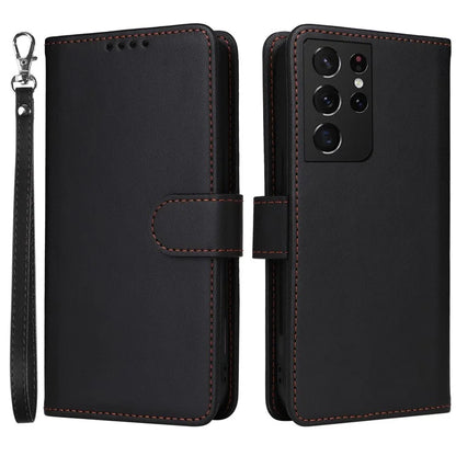 BETOPNICE 005 For Samsung Galaxy S21 Ultra 5G Case Detachable Leather Cover Wallet Shell with Strap