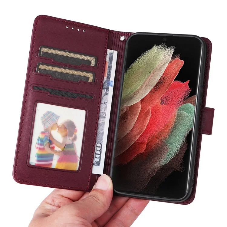 BETOPNICE 005 For Samsung Galaxy S21 Ultra 5G Case Detachable Leather Cover Wallet Shell with Strap