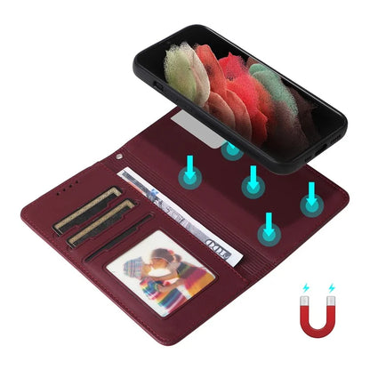 BETOPNICE 005 For Samsung Galaxy S21 Ultra 5G Case Detachable Leather Cover Wallet Shell with Strap