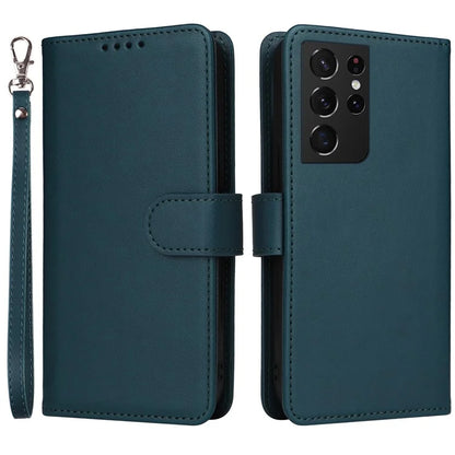 BETOPNICE 005 For Samsung Galaxy S21 Ultra 5G Case Detachable Leather Cover Wallet Shell with Strap
