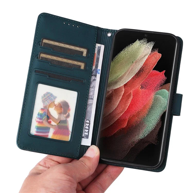 BETOPNICE 005 For Samsung Galaxy S21 Ultra 5G Case Detachable Leather Cover Wallet Shell with Strap