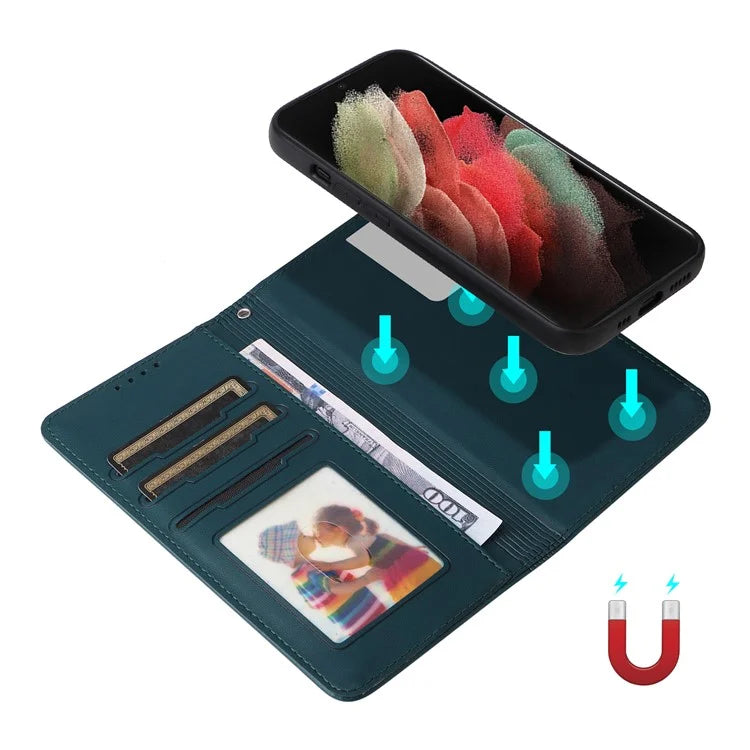 BETOPNICE 005 For Samsung Galaxy S21 Ultra 5G Case Detachable Leather Cover Wallet Shell with Strap