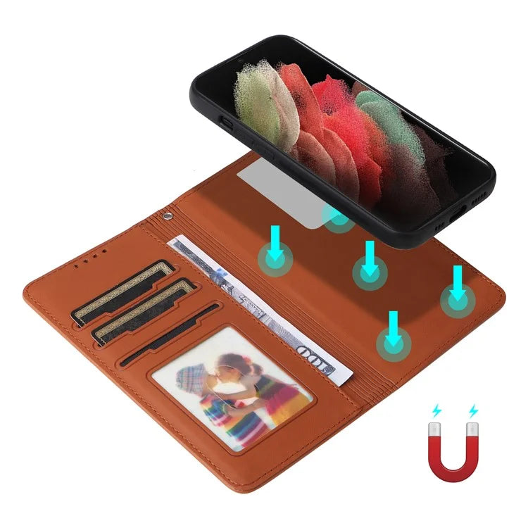 BETOPNICE 005 For Samsung Galaxy S21 Ultra 5G Case Detachable Leather Cover Wallet Shell with Strap