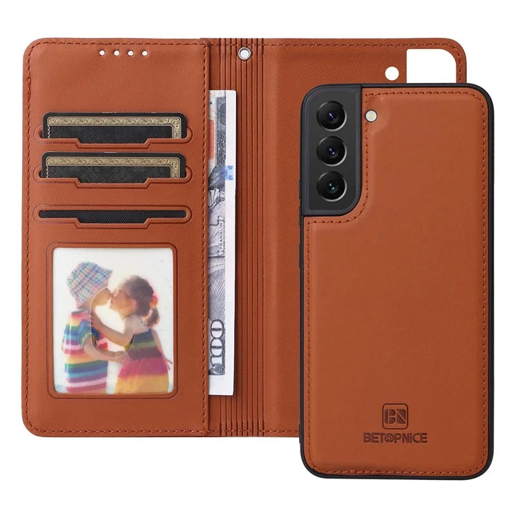 BETOPNICE 005 For Samsung Galaxy S22+ 5G Case Detachable 2-in-1 Anti-drop Leather Wallet Cover
