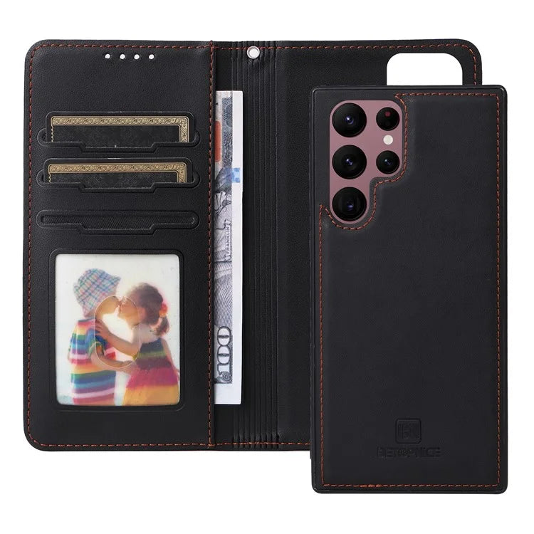 BETOPNICE 005 For Samsung Galaxy S22 Ultra 5G Cell Phone Case Detachable 2-in-1 Leather Shockproof Shell