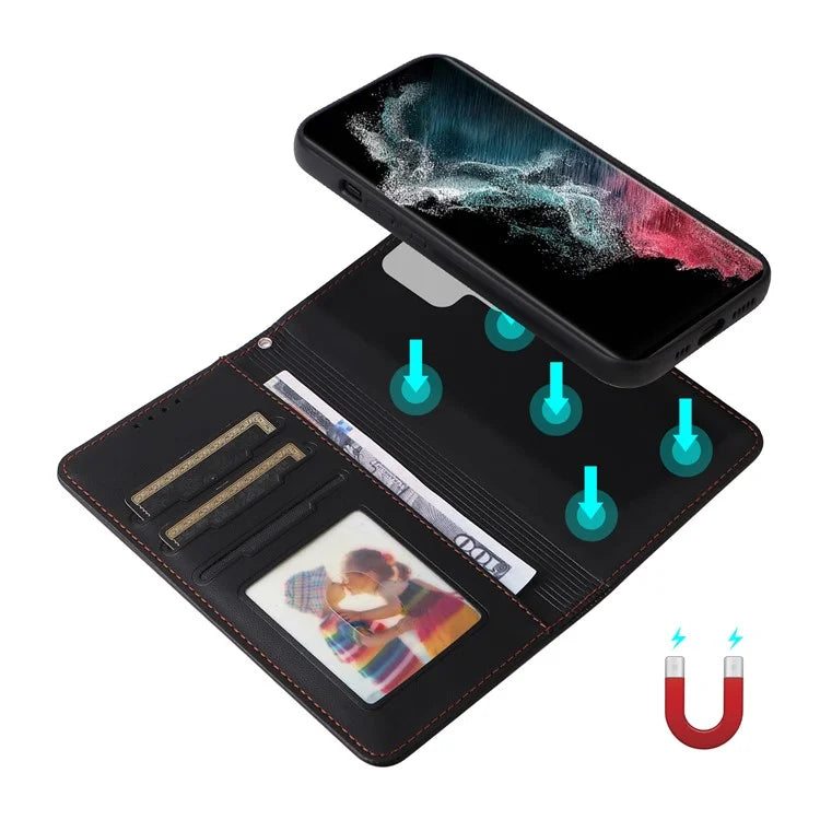 BETOPNICE 005 For Samsung Galaxy S22 Ultra 5G Cell Phone Case Detachable 2-in-1 Leather Shockproof Shell