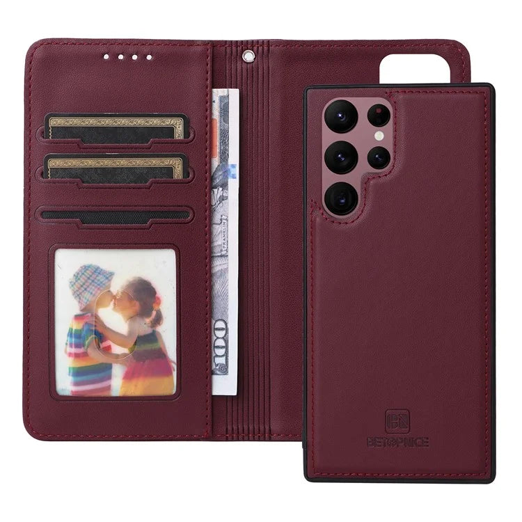 BETOPNICE 005 For Samsung Galaxy S22 Ultra 5G Cell Phone Case Detachable 2-in-1 Leather Shockproof Shell