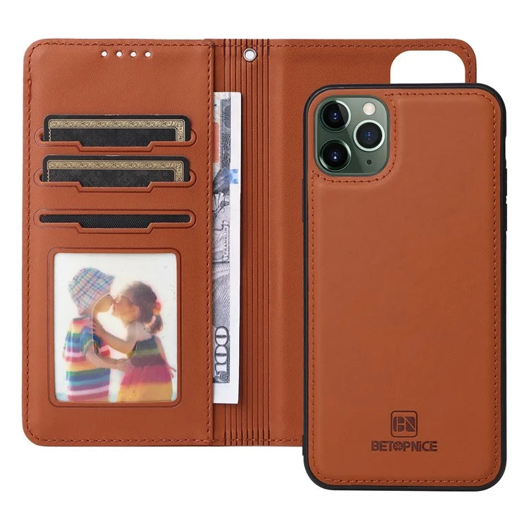 BETOPNICE 005 For iPhone 11 Pro Max Cell Phone Case Drop Resistant Detachable PU Leather Shell
