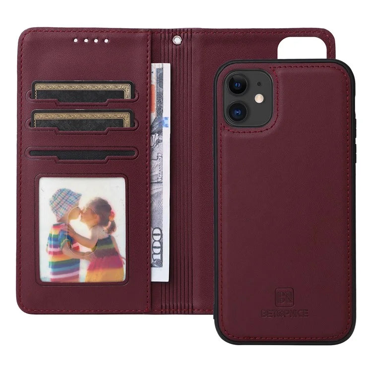 BETOPNICE 005 For iPhone 11 Cell Phone Case Detachable 2-in-1 Full Protection Leather Shell
