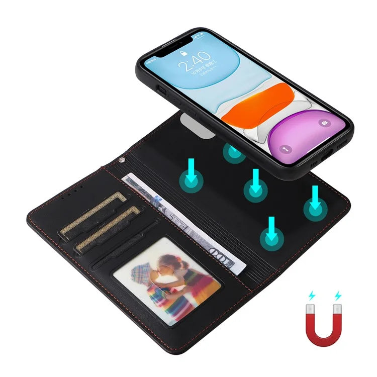 BETOPNICE 005 For iPhone 11 Cell Phone Case Detachable 2-in-1 Full Protection Leather Shell