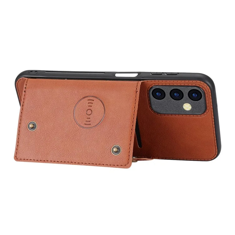 For Samsung Galaxy A25 5G (Global) (161.0 x 76.5 x 8.3mm) Case Card Slots Kickstand Phone Cover