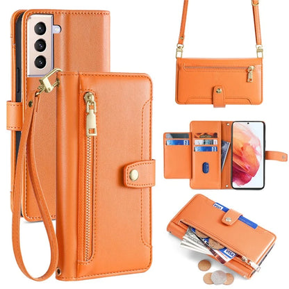 For Samsung Galaxy S21 4G / S21 5G Case PU Leather Cell Phone Cover with Zipper Pocket