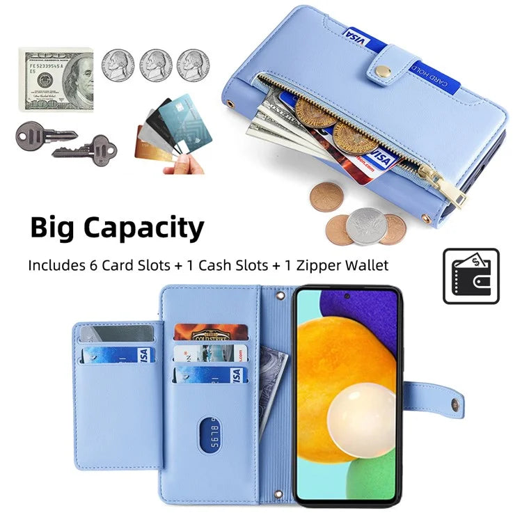 For Samsung Galaxy A52 4G / A52s 5G / A52 5G Case Wallet Leather Phone Cover with Hardware Buckle