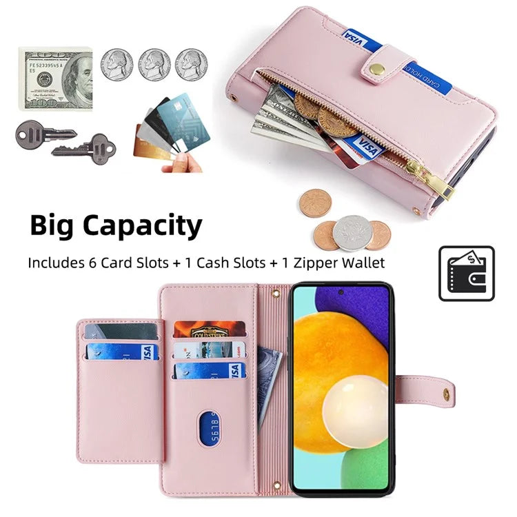 For Samsung Galaxy A52 4G / A52s 5G / A52 5G Case Wallet Leather Phone Cover with Hardware Buckle