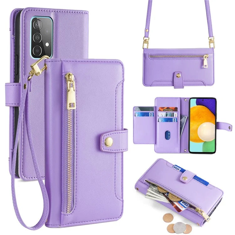 For Samsung Galaxy A52 4G / A52s 5G / A52 5G Case Wallet Leather Phone Cover with Hardware Buckle