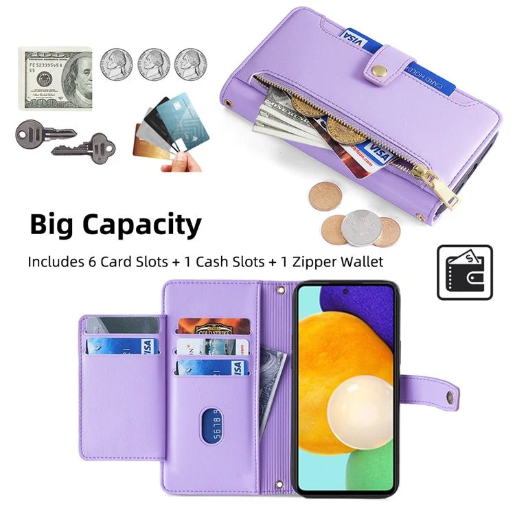 For Samsung Galaxy A52 4G / A52s 5G / A52 5G Case Wallet Leather Phone Cover with Hardware Buckle