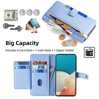 For Samsung Galaxy A53 5G Case PU Leather+TPU Smart Phone Cover with Crossbody Shoulder Strap