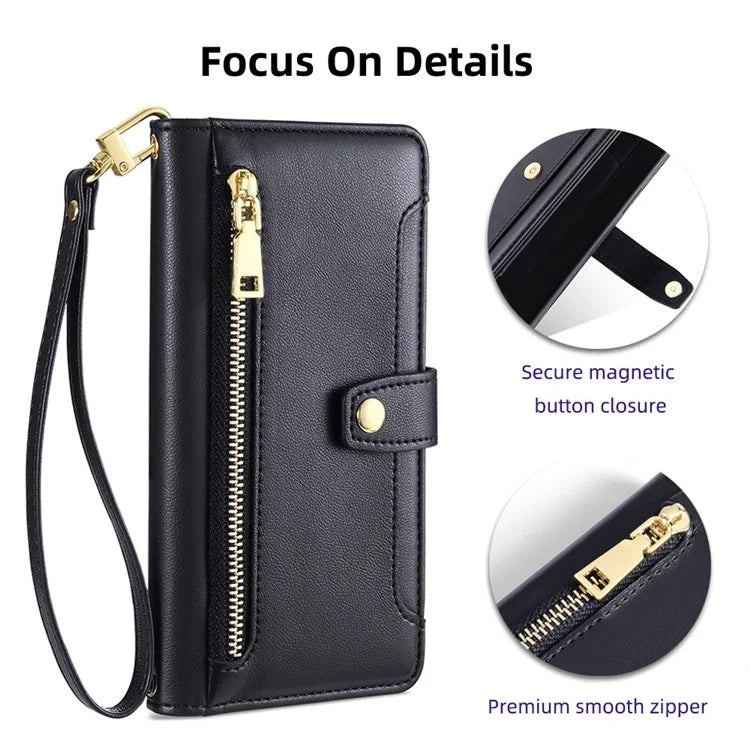 For Samsung Galaxy A12 Magnetic Case Shock Absorbing PU Leather Phone Cover