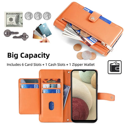 For Samsung Galaxy A12 Magnetic Case Shock Absorbing PU Leather Phone Cover