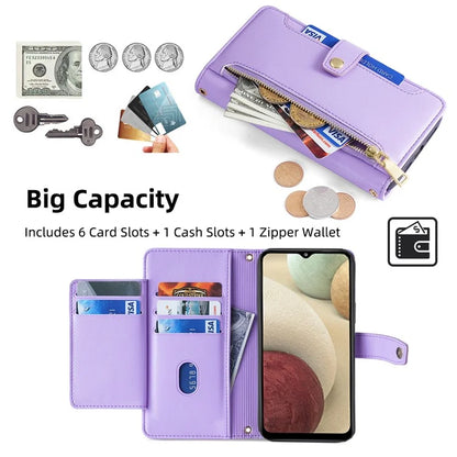 For Samsung Galaxy A12 Magnetic Case Shock Absorbing PU Leather Phone Cover