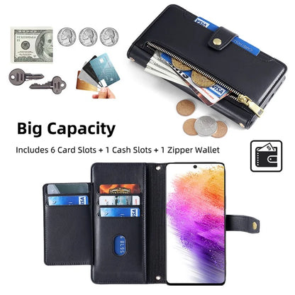 For Samsung Galaxy A73 5G Magnetic Case 6 Card Holders Stand Phone Cover