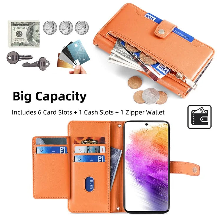 For Samsung Galaxy A73 5G Magnetic Case 6 Card Holders Stand Phone Cover