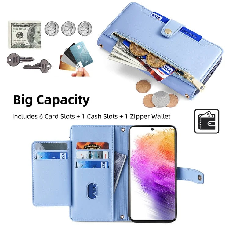 For Samsung Galaxy A73 5G Magnetic Case 6 Card Holders Stand Phone Cover