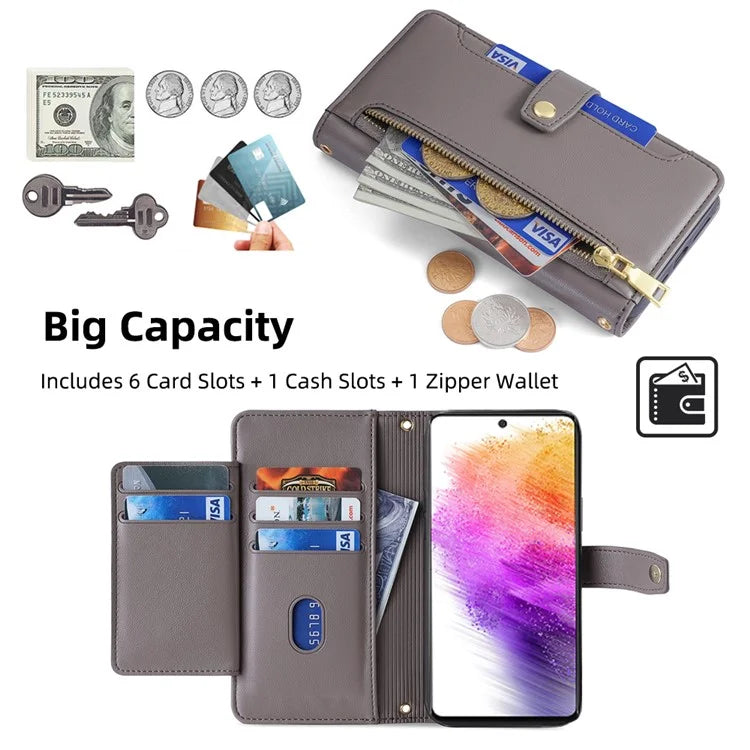 For Samsung Galaxy A73 5G Magnetic Case 6 Card Holders Stand Phone Cover