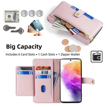 For Samsung Galaxy A73 5G Magnetic Case 6 Card Holders Stand Phone Cover