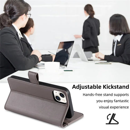 For Samsung Galaxy A23 5G (Global Version) Magnetic Phone Case PU Leather Stand Cover with Wrist Strap