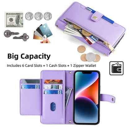 For iPhone 13 6.1 inch Case Drop-resistant Leather Flip Stand Phone Protector