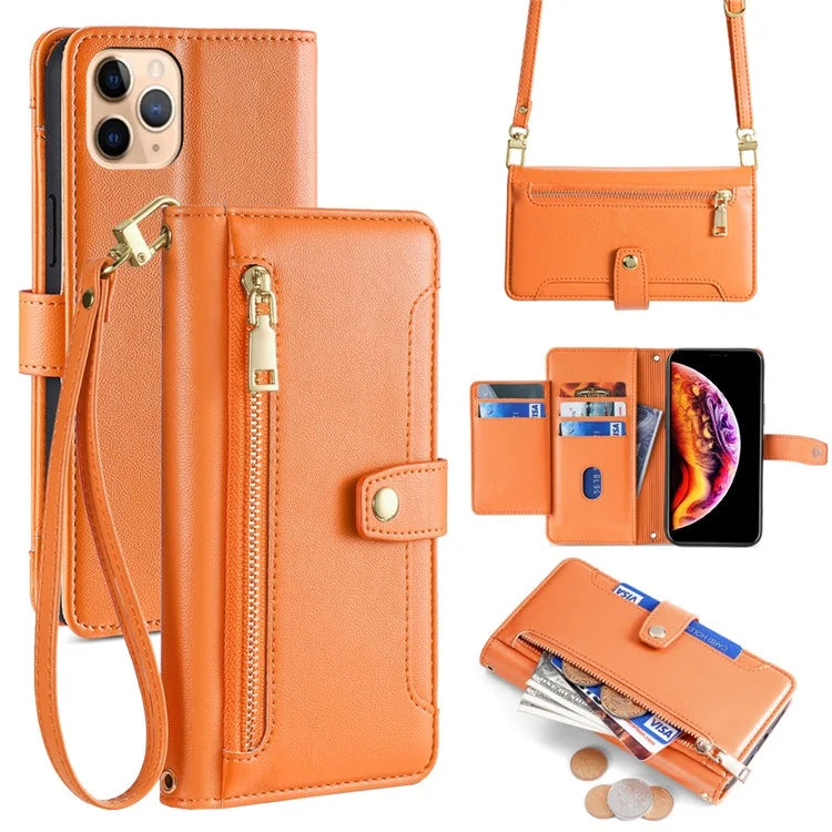 For iPhone 11 Pro Max Cell Phone Case Magnetic Closure PU Leather Cover