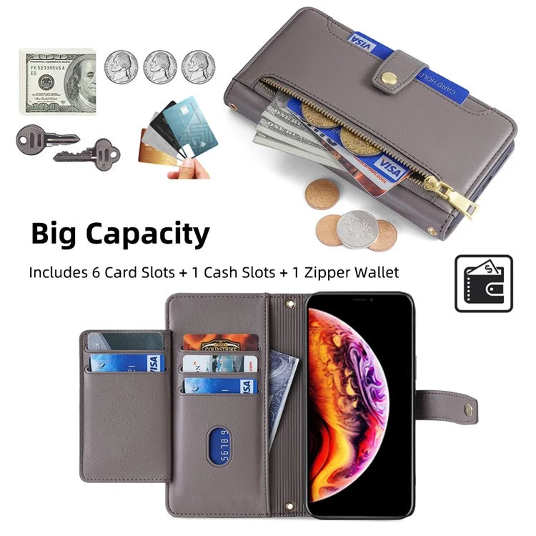 For iPhone 11 Pro Max Cell Phone Case Magnetic Closure PU Leather Cover