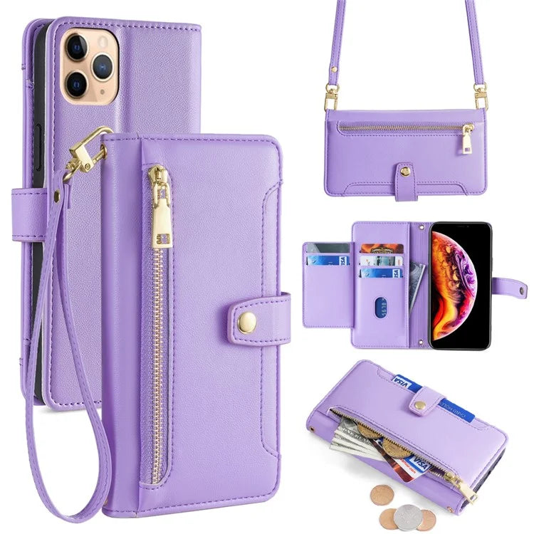For iPhone 11 Pro Max Cell Phone Case Magnetic Closure PU Leather Cover