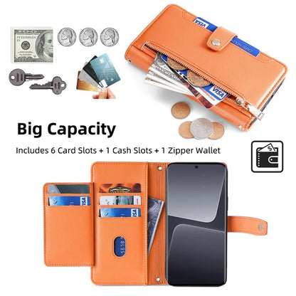 For Xiaomi 13 Pro 5G Case Leather Hardware Buckle Phone Stand Cover with 2 Straps