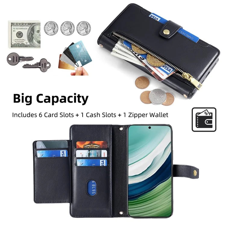 For Huawei Mate 60 Case Leather Drop Protection Phone Cover with Handy Strap