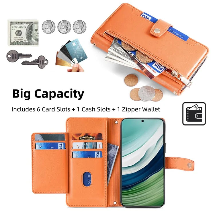 For Huawei Mate 60 Case Leather Drop Protection Phone Cover with Handy Strap