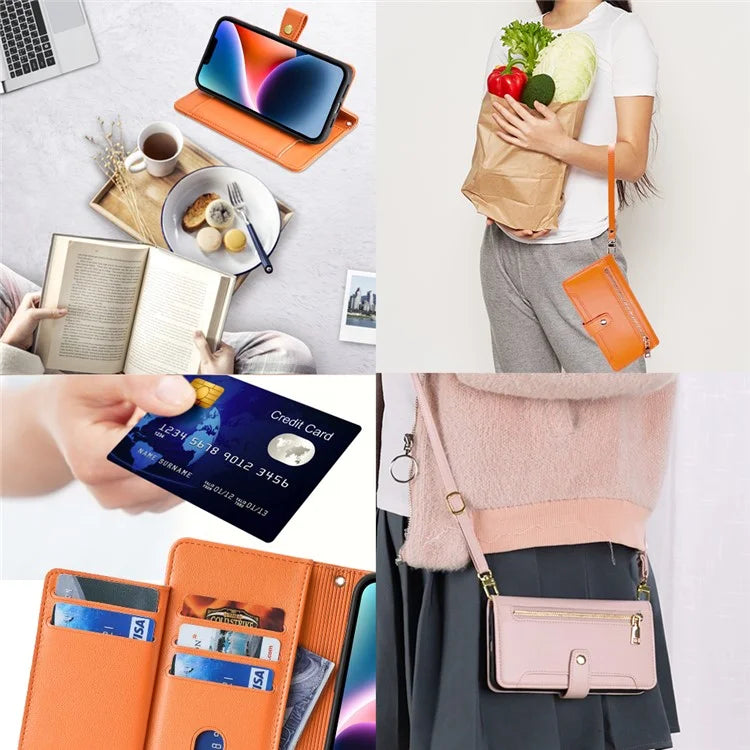 For Xiaomi Redmi Note 13 Pro 5G / Poco X6 5G Leather Case Phone Wallet Cover Zipper Pocket